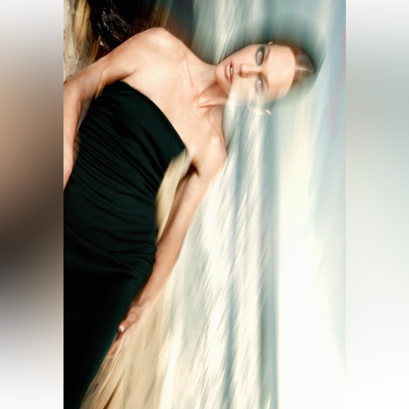 Zara SLIP MIDI DRESS. Green. Size L. New with Tags. - Picture 3 of 5